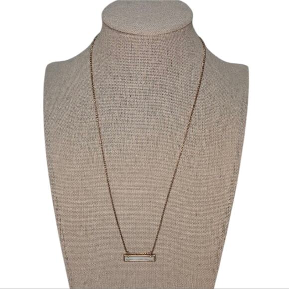 Kendra Scott Leanor Bar Necklace Rose gold Ivory mother of pearl New - Picture 3 of 6